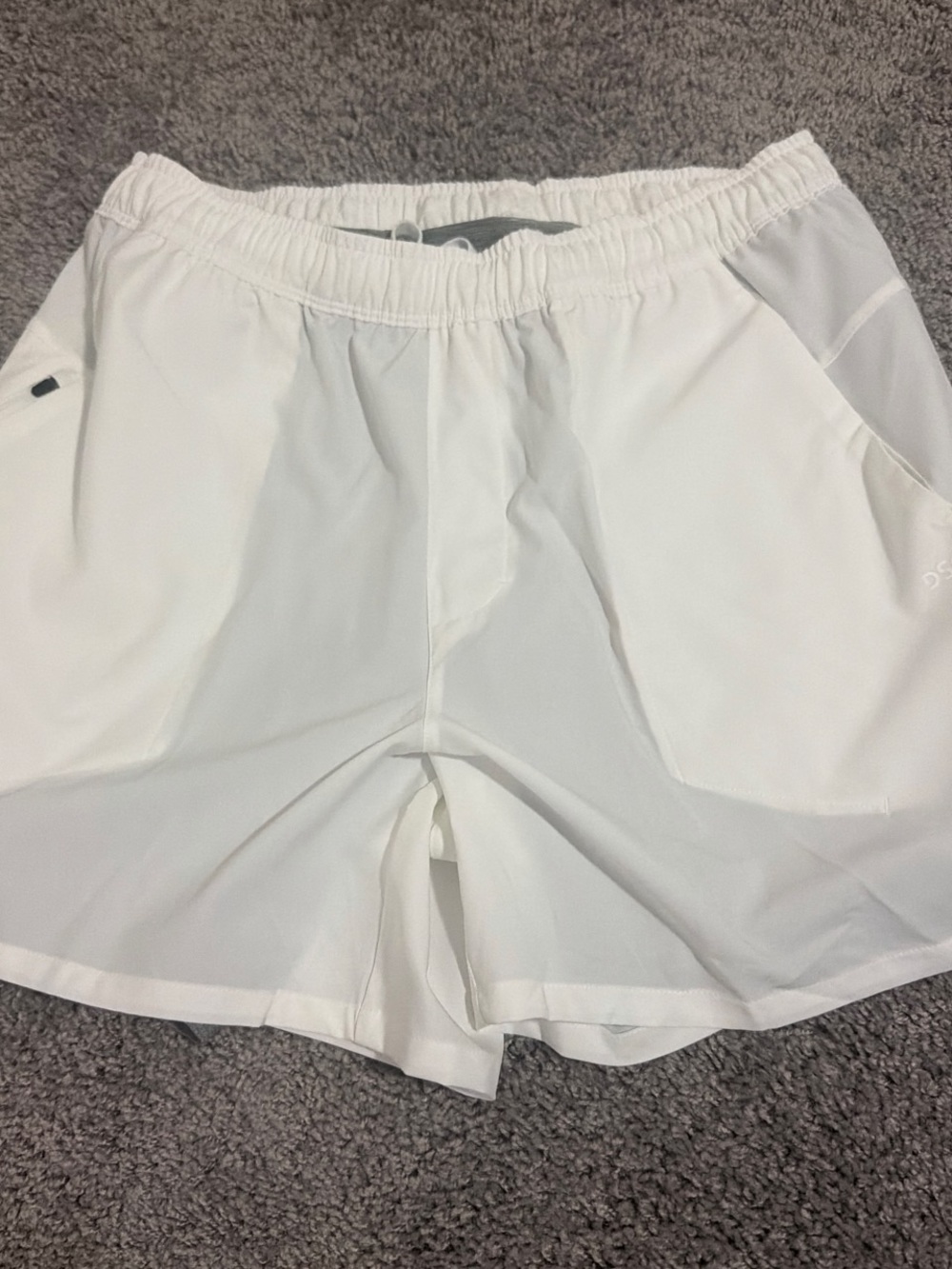 DSG White Men’s Athletic Shorts with Mesh Panels